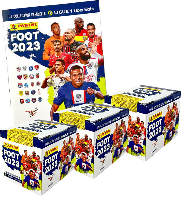 Panini Foot 2023 Ligue 1 Stickers Album + 3 Boxes (=150 Packets