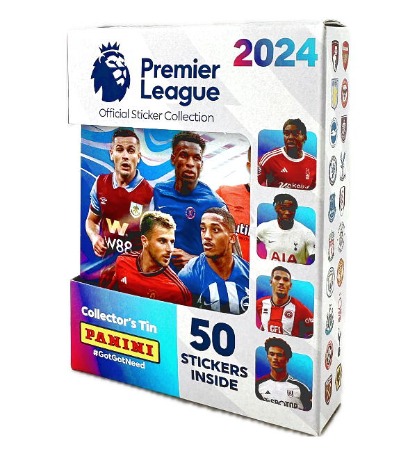 Panini Premier League 2024 Stickers Pocket Tin With 10 Packets (=50