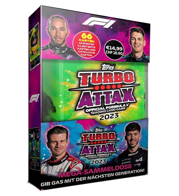 Topps F1 Turbo Attax 2023 Trading Cards - Mega-Tin Cool Countryside