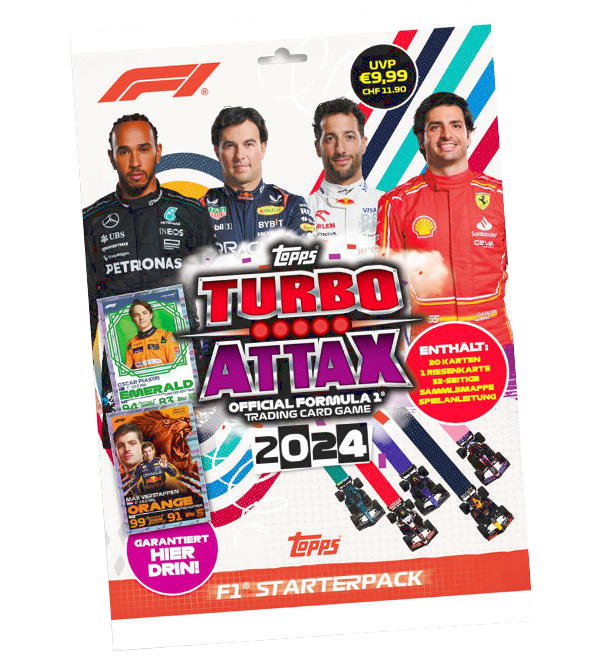 Lot 24 Boosters + 1 Starter Turbo Attax F1 2022 - Avec 40 Pochettes De Rangement Exclusives