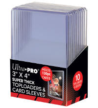Ultra Pro 3" x 4" SUPER THICK 130PT Toploader & Sleeves - 10 Pcs