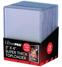 Ultra Pro 3" x 4" SUPER THICK 75PT Toploader - 25 Pcs